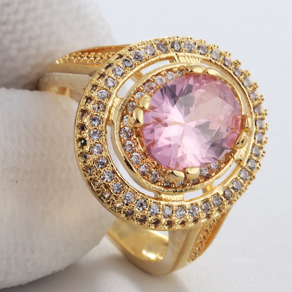 Copper Plate Inlaid Zircon Ring - Image 3